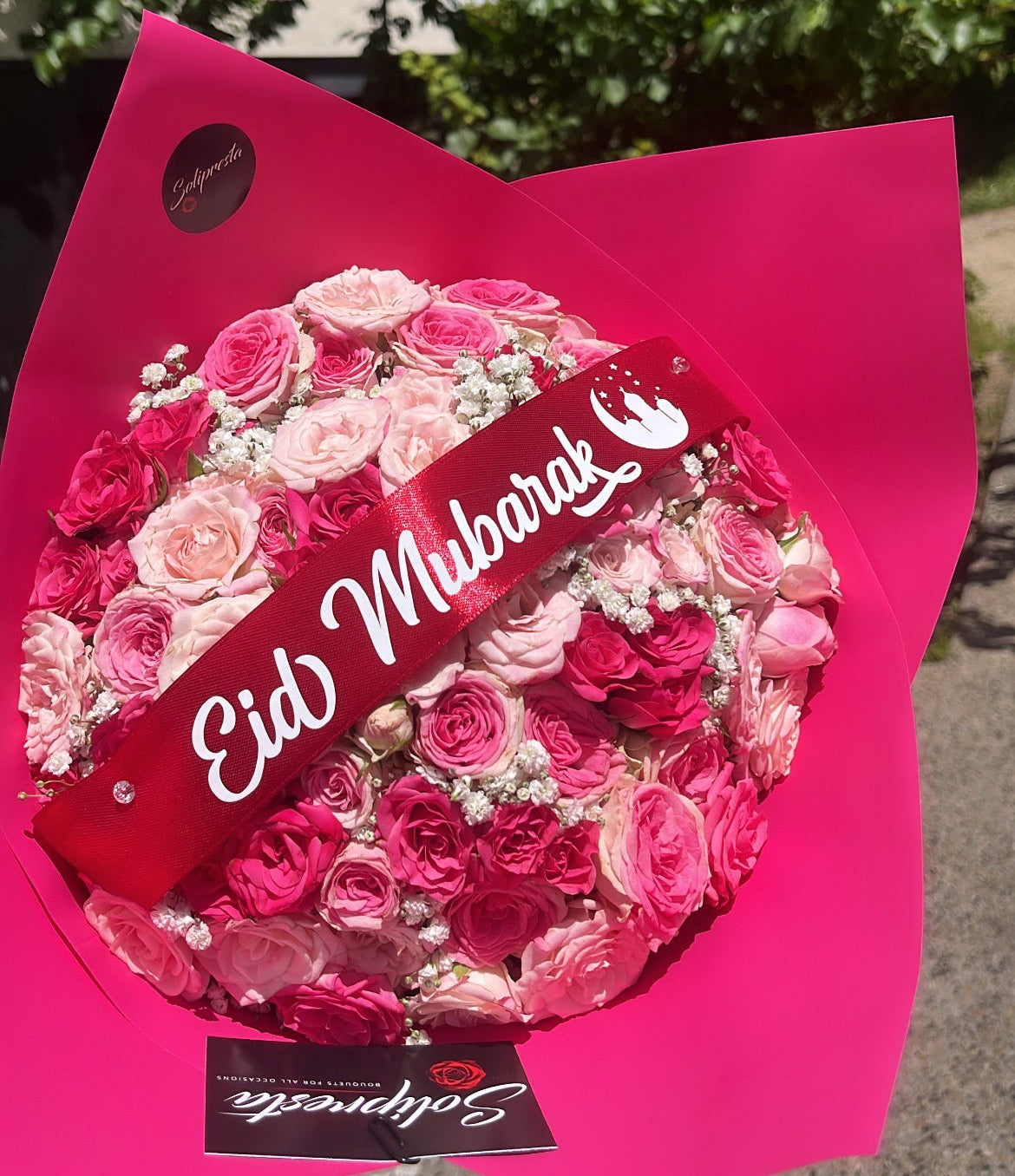 Bouquets de roses personnalisation ruban