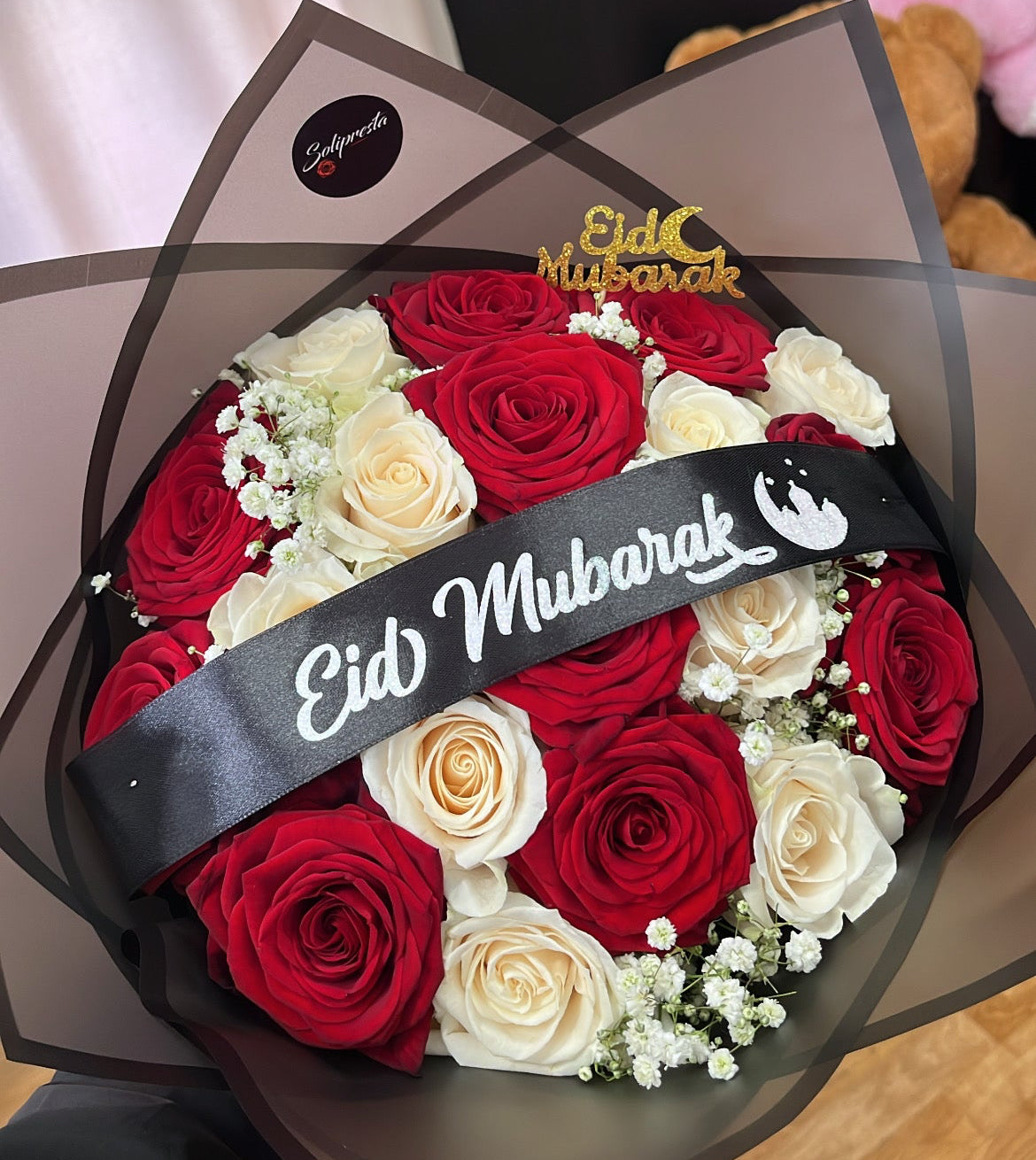 Bouquets de roses personnalisation ruban