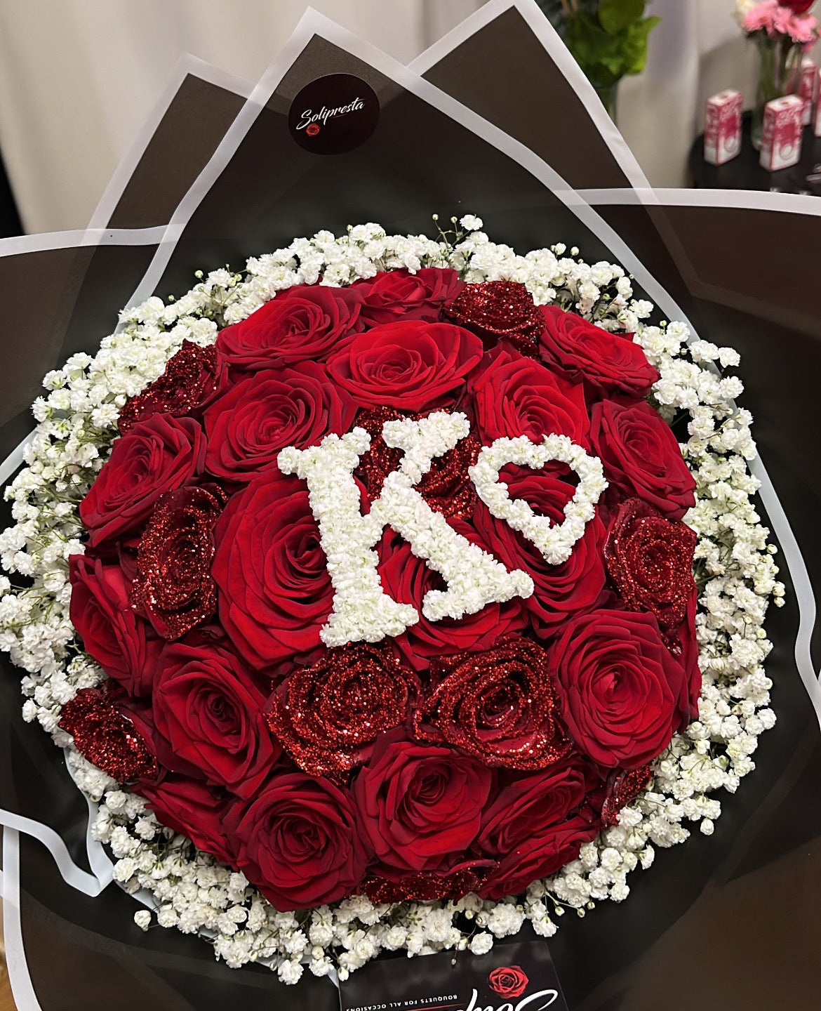 Bouquets de Roses Pailletées