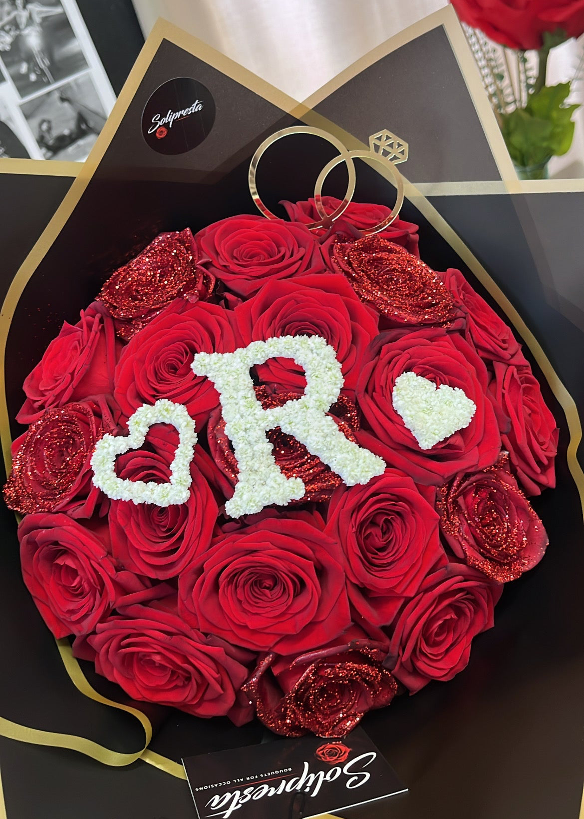 Bouquets de Roses Pailletées