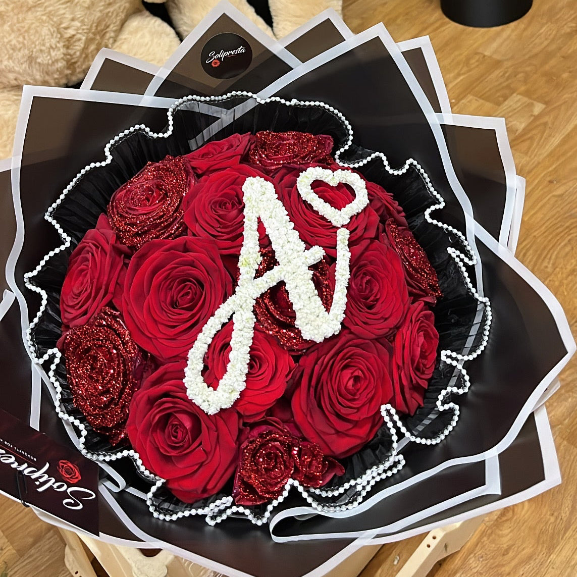 Bouquets de Roses Pailletées