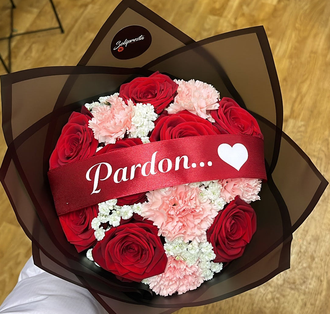 Bouquets de roses personnalisation ruban